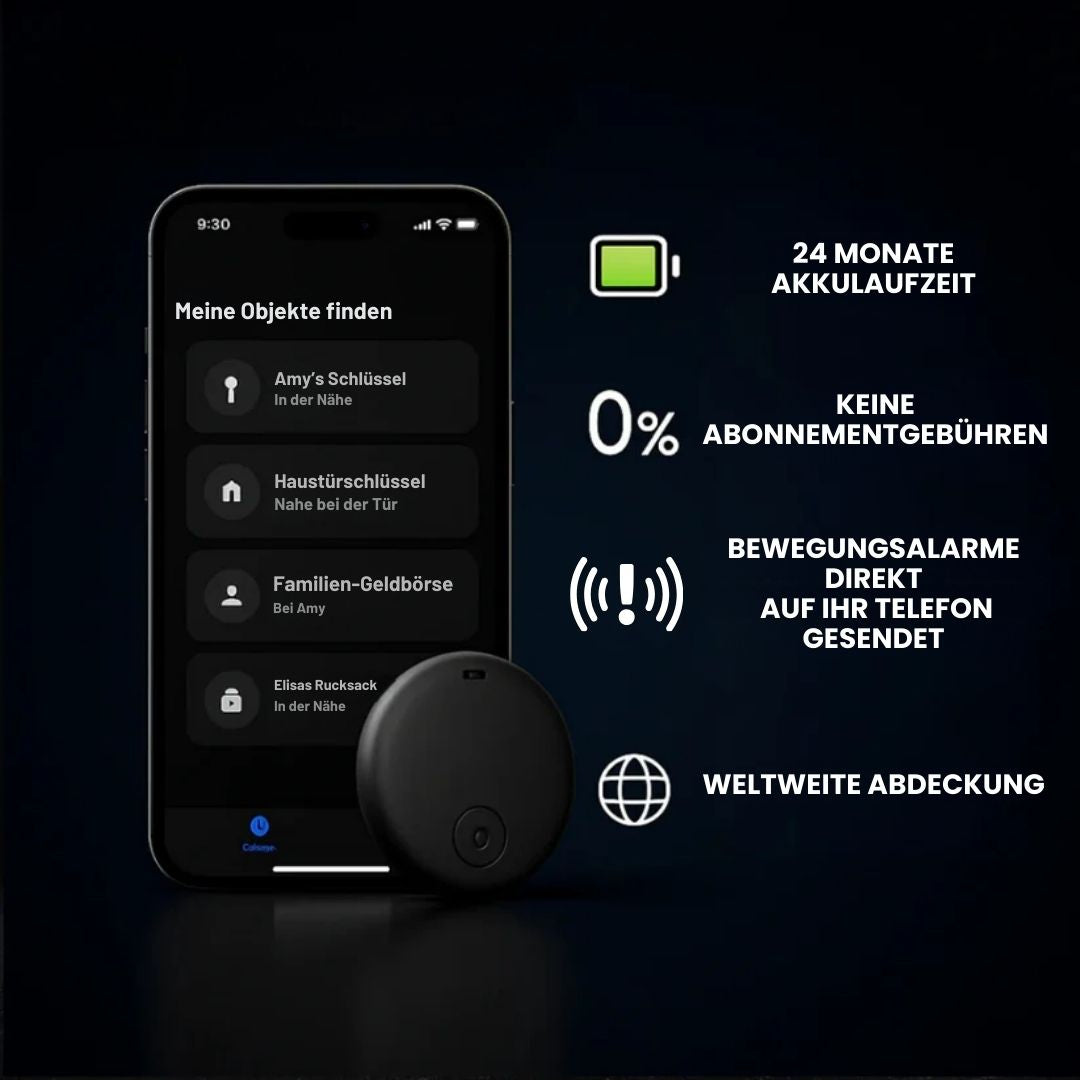 GP90 – Präziser GPS-Tracker ohne Abonnement (Android/Apple)